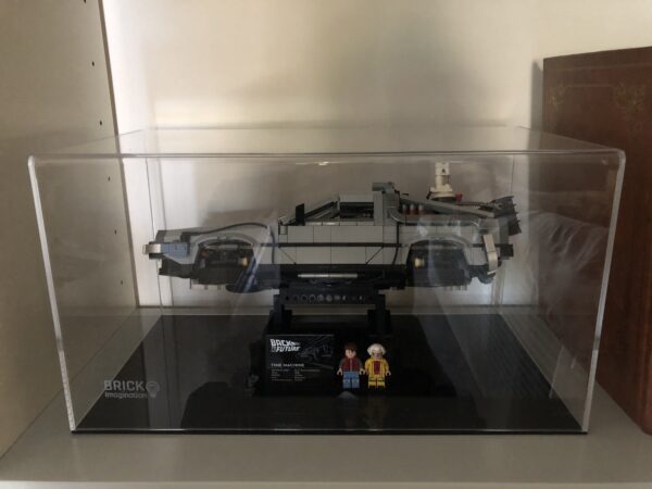 Teca per LEGO 10300 Macchina del tempo Ritorno al futuro DeLorean - L 40 x P 26 x H 16 cm