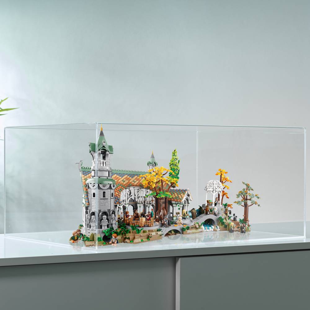 Teca per LEGO 10316 Il Signore Degli Anelli Gran Burrone - Rivendell - L 80  x P 45 x H 41 cm