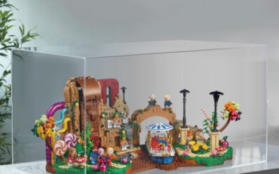 Teca per LEGO 21360 Willy Wonka e la fabbrica di cioccolato – L 58 x P 30 x H 25 cm